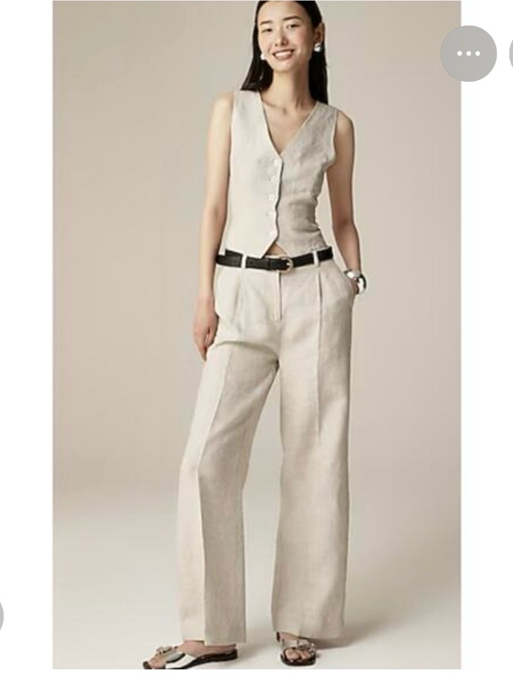 NWT j.crew Wide-leg Essential pant in linen color flax size 12p
